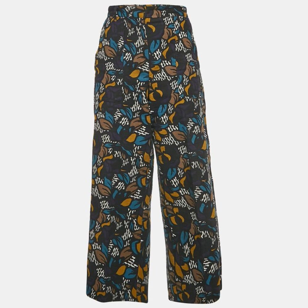 S'max Mara Multicolour Cotton Blend Wide Leg Trousers M/waist 32"